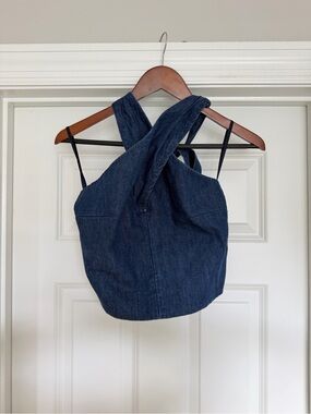 the loft denim halter top size 6